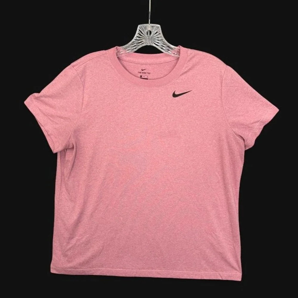 Nike Dri-FIT Short Sleeve T-Shirt Pink Heathered Activewear XL